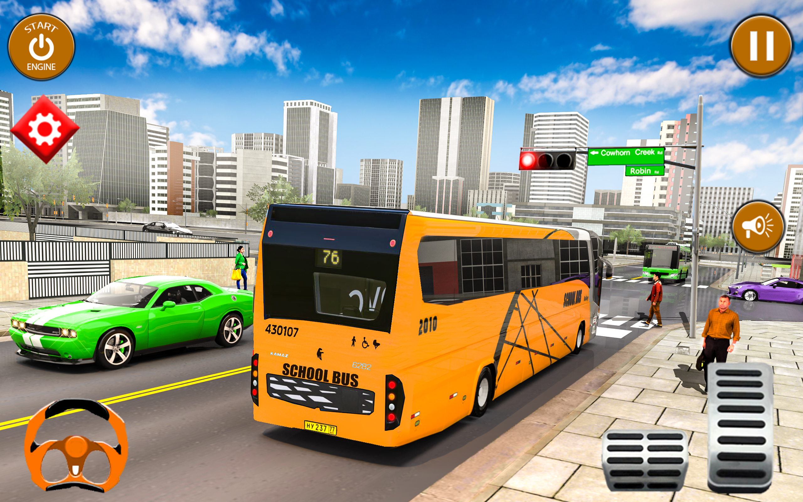 اسکرین شات 7 برنامه City School Bus Driving Games