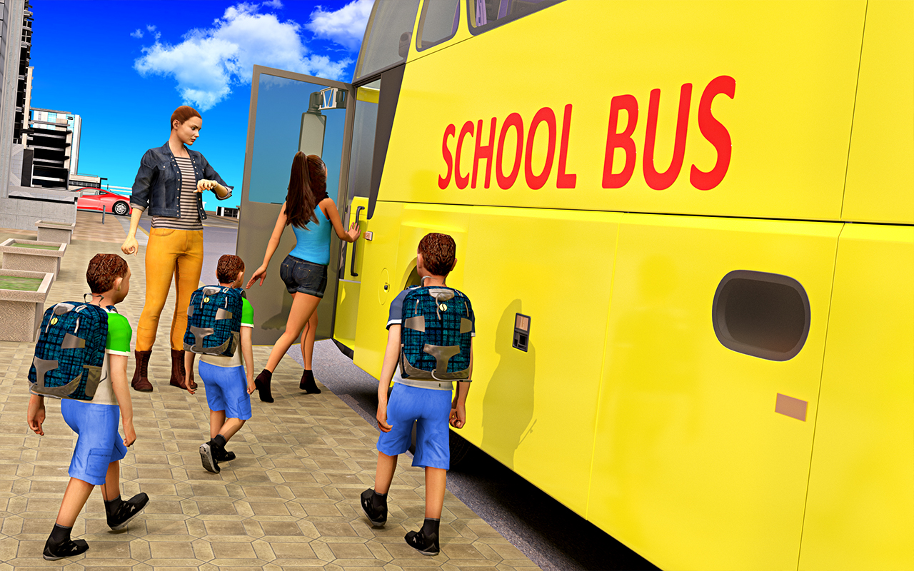 اسکرین شات 1 برنامه City School Bus Driving Games