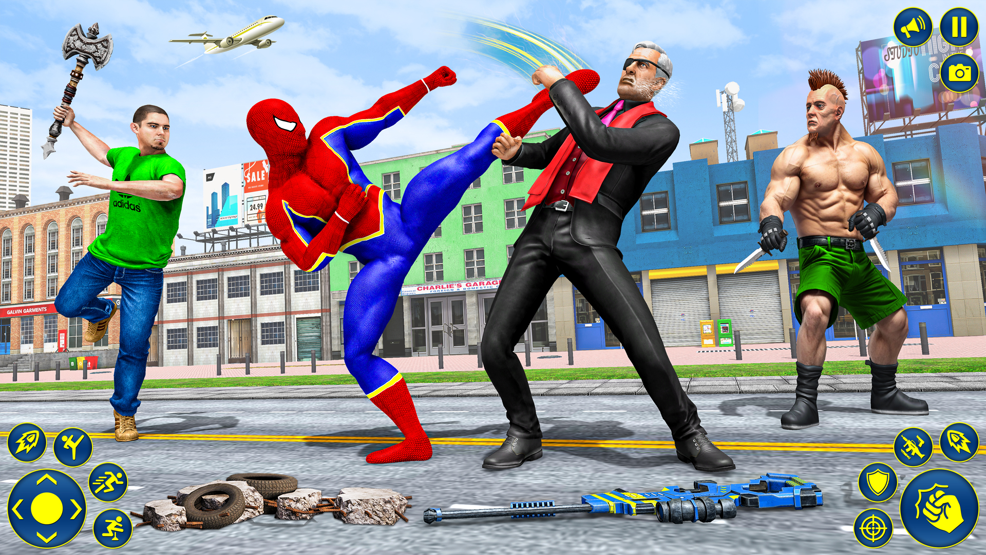 اسکرین شات 5 برنامه Spider Rope Hero: City Battle