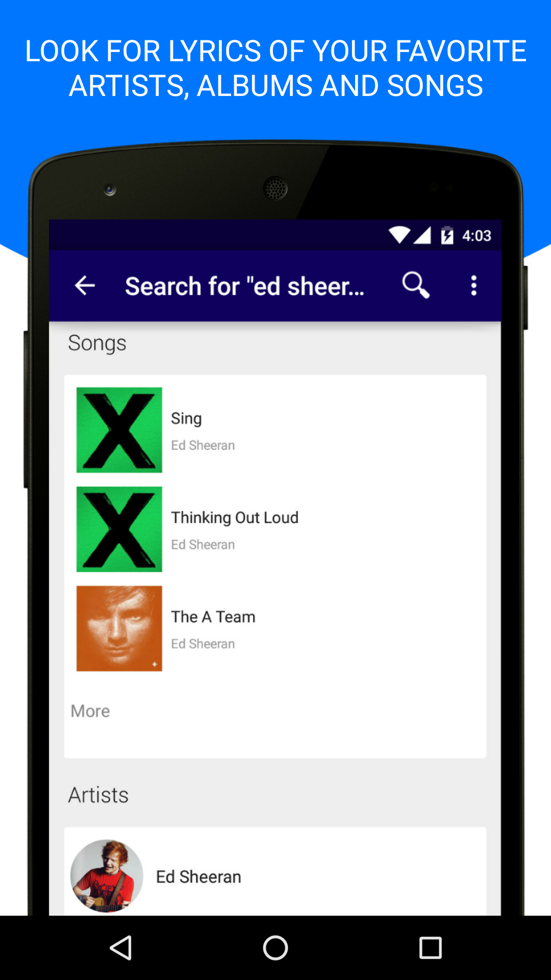 اسکرین شات 3 برنامه Lyrics Mania - Music Player