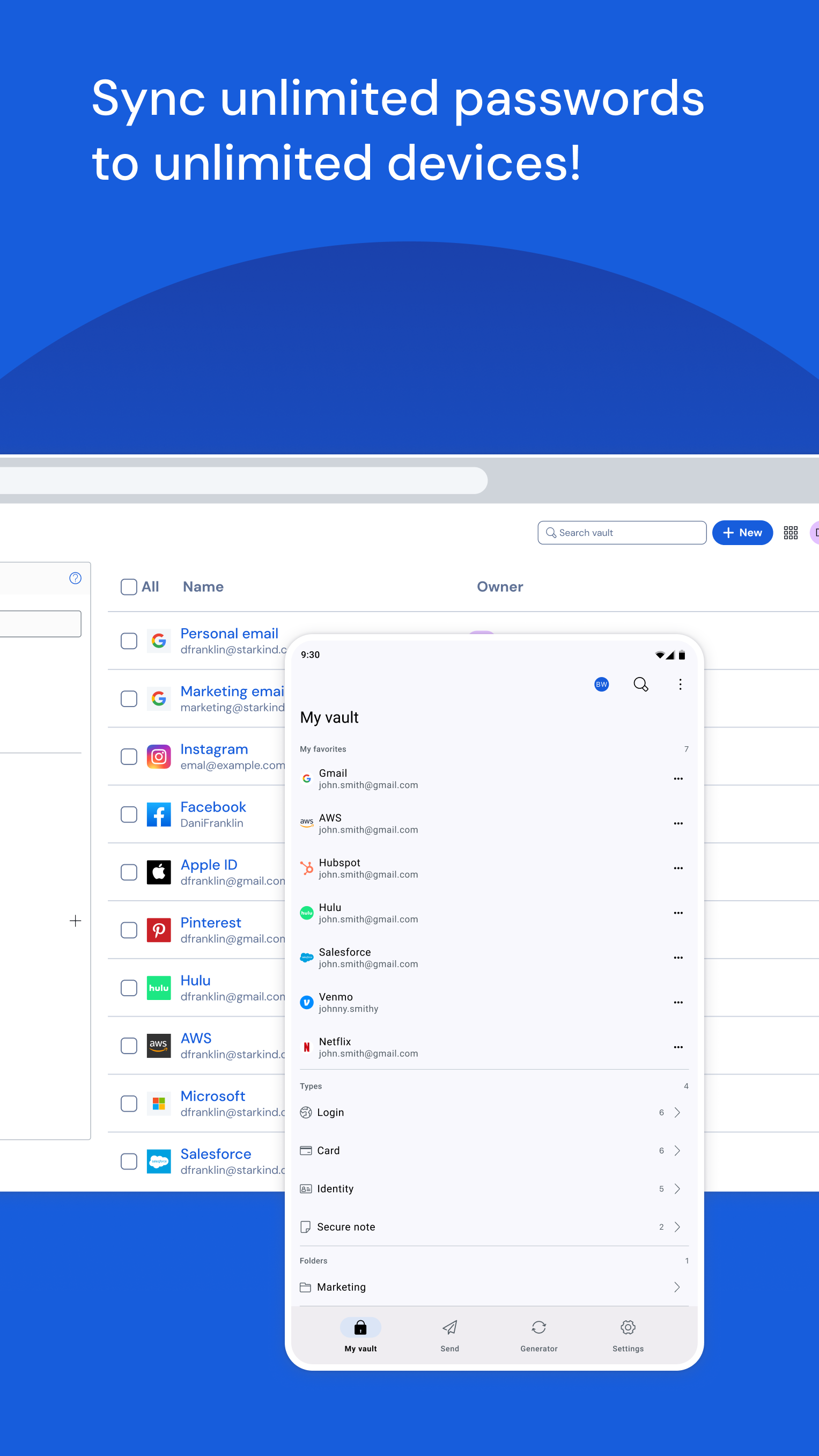 اسکرین شات 2 برنامه Bitwarden Password Manager