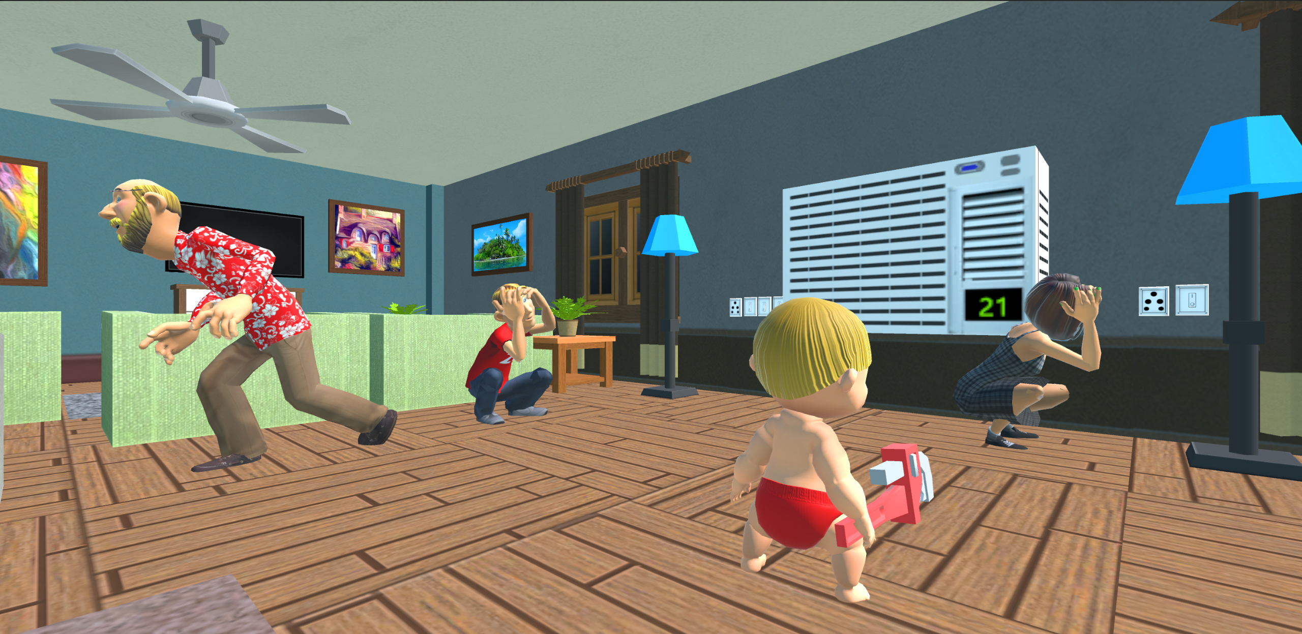 اسکرین شات 2 بازی Rainbow Prank: Hide Daddy