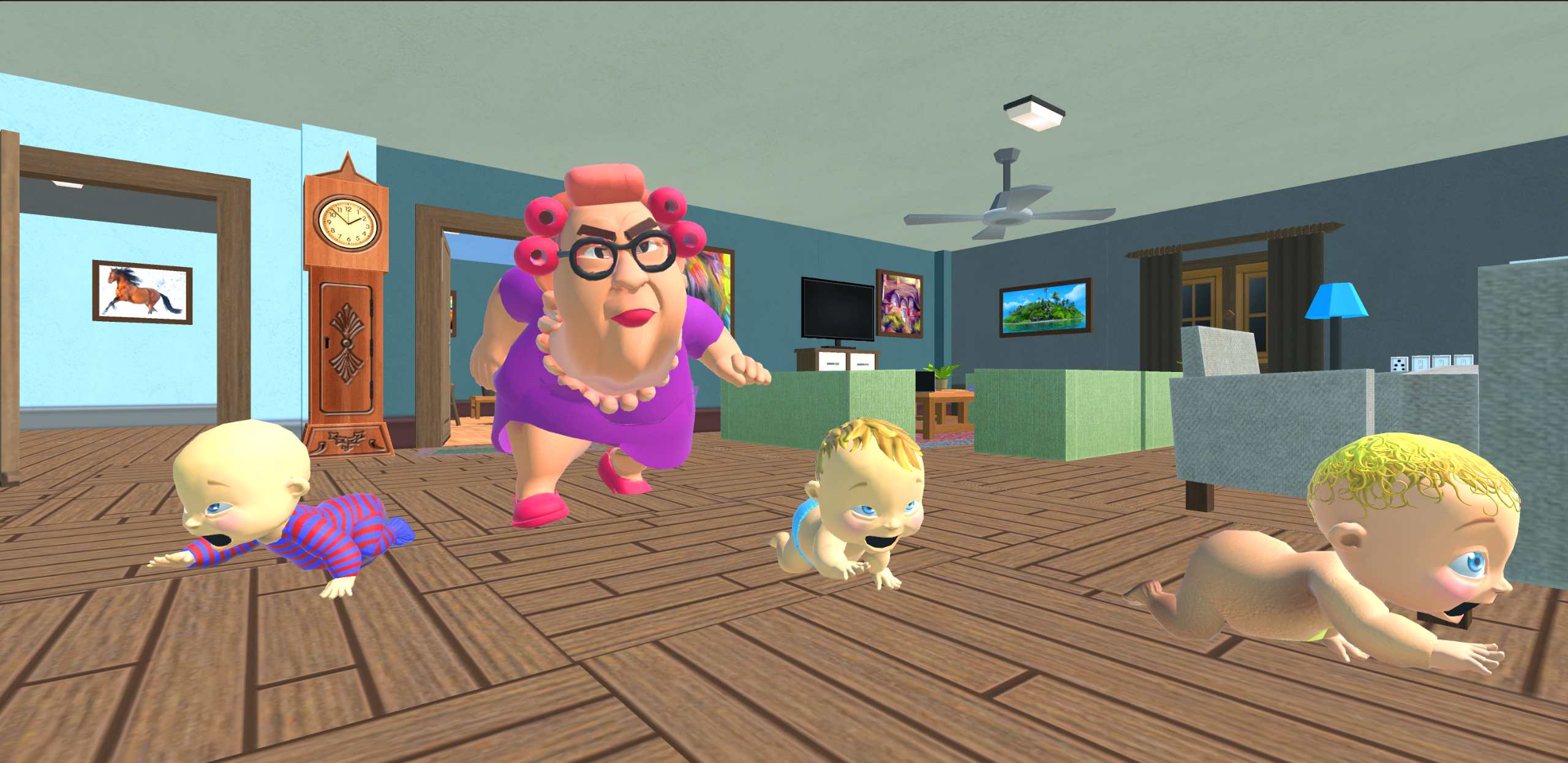 اسکرین شات 1 بازی Rainbow Prank: Hide Daddy