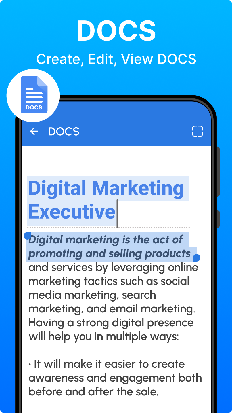 اسکرین شات 2 برنامه Docx Reader - Word, PDF, XLSX