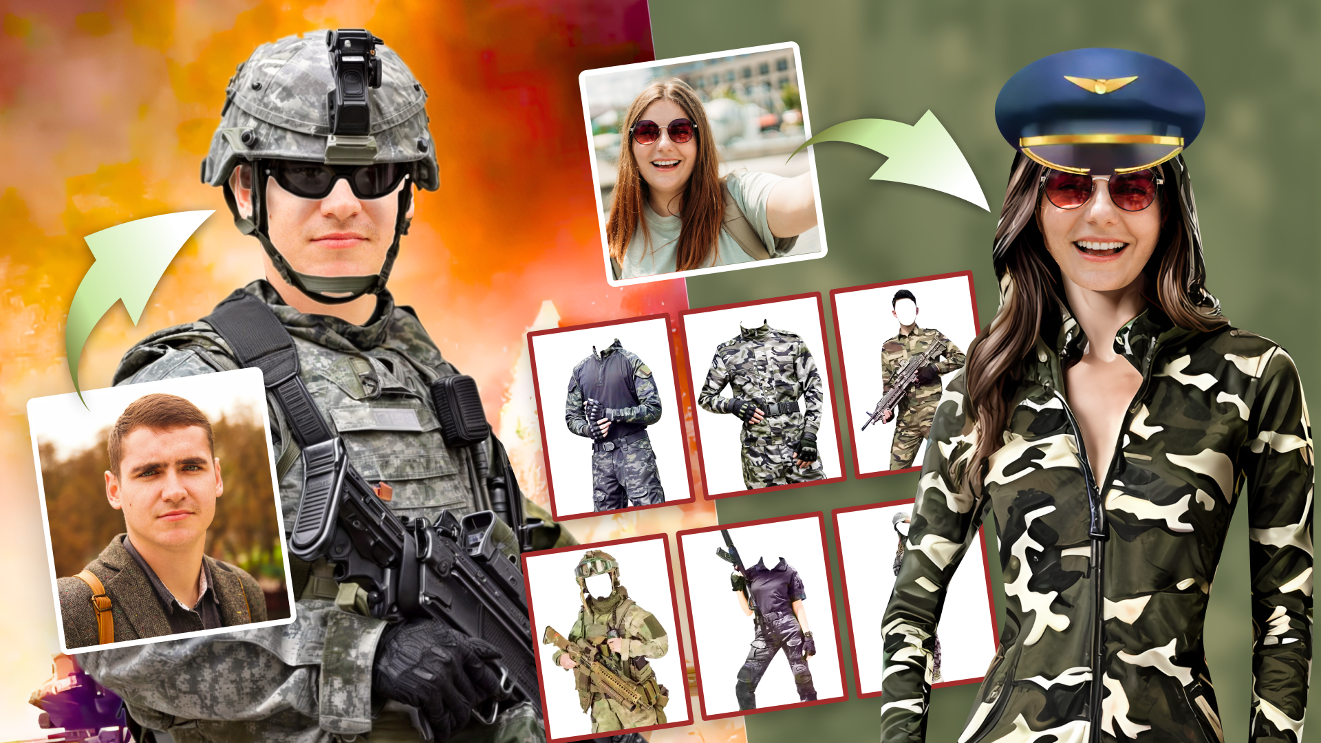 اسکرین شات 1 برنامه Army Photo Suit Editor
