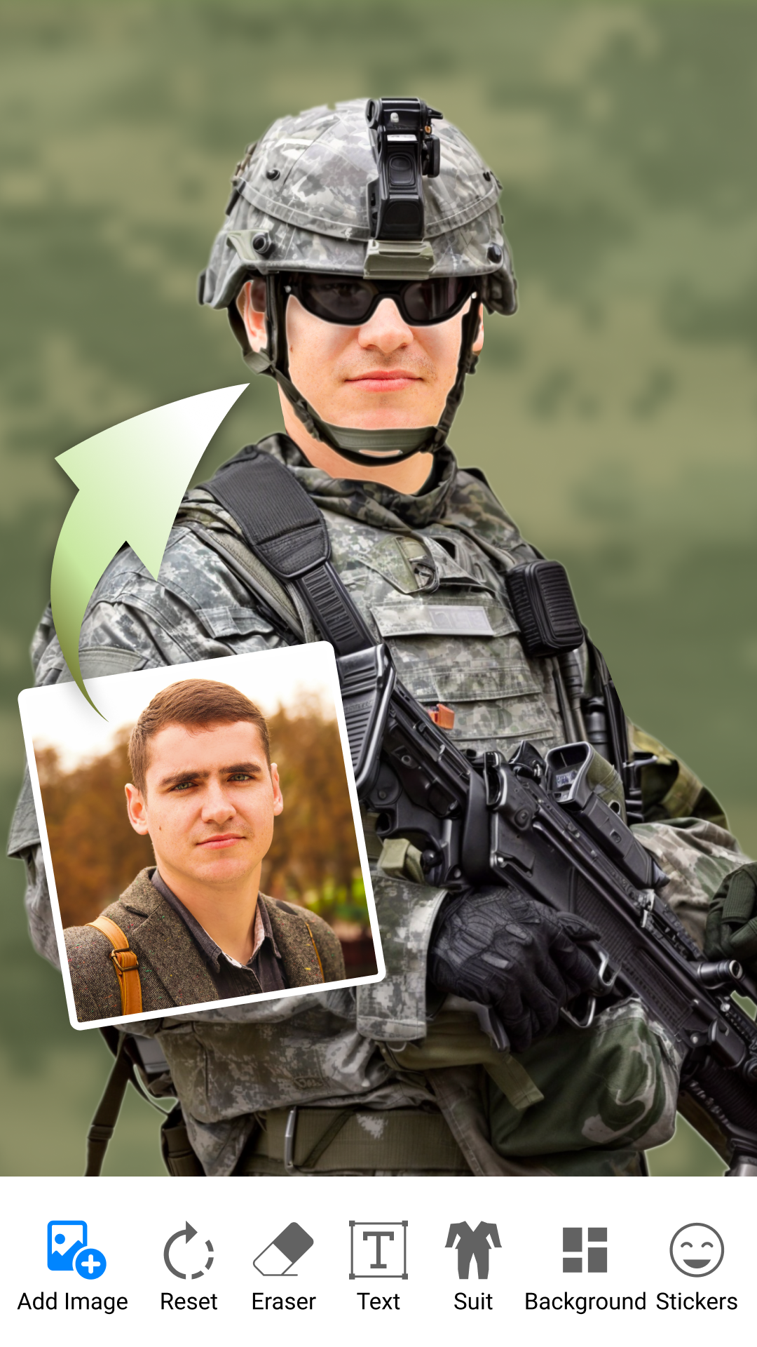 اسکرین شات 3 برنامه Army Photo Suit Editor