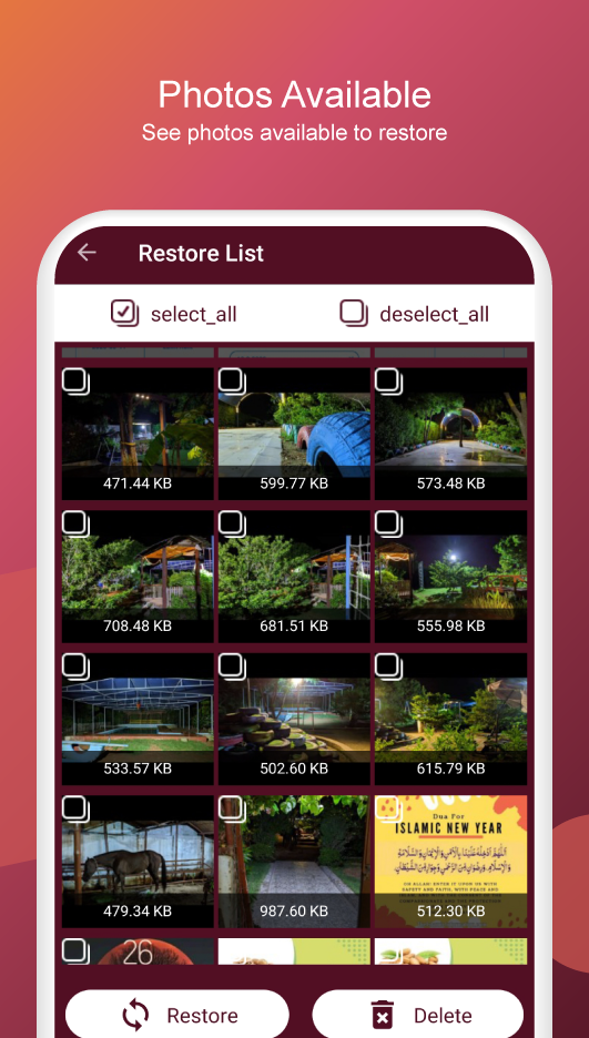 اسکرین شات 8 برنامه Deleted Photos Recovery