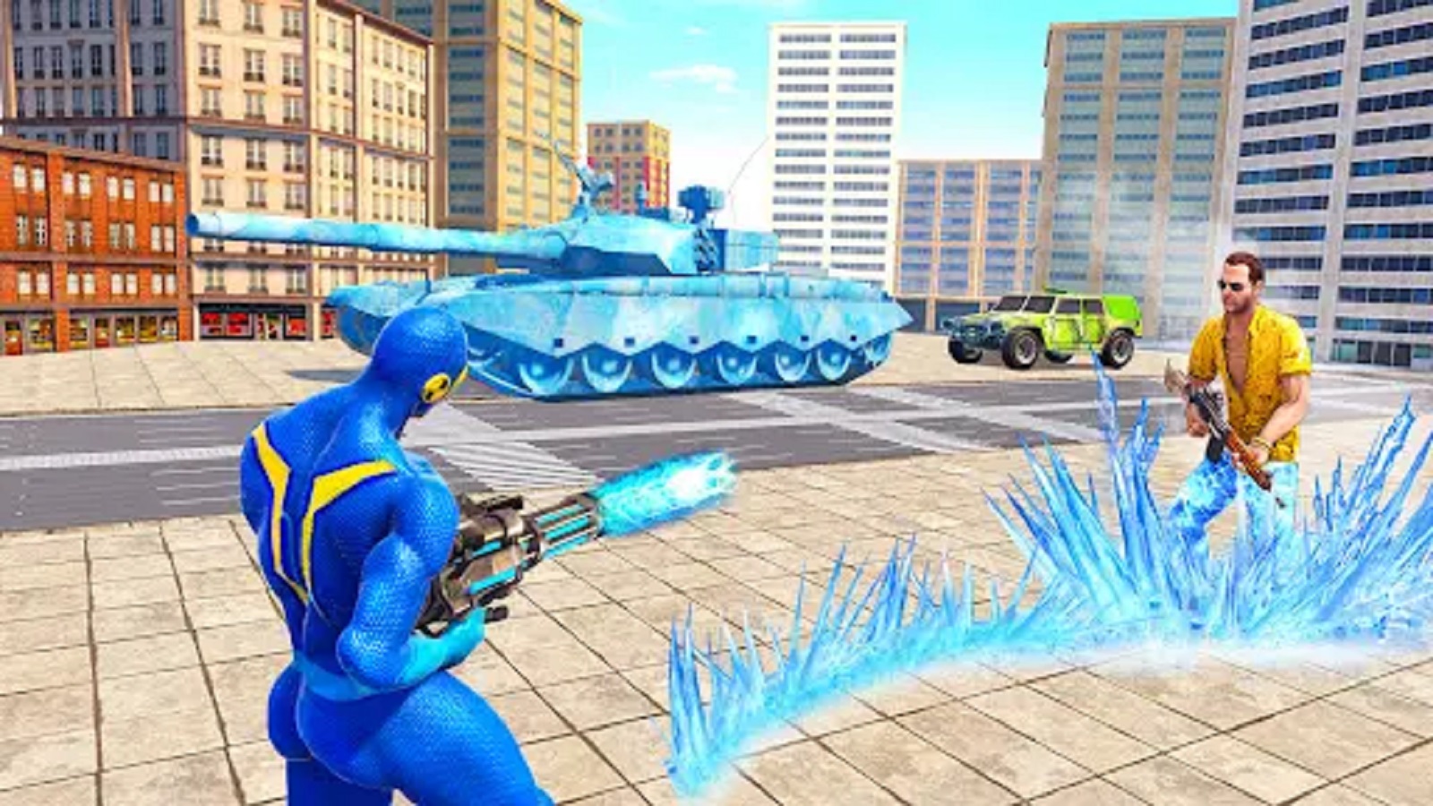 اسکرین شات 2 برنامه Flying Ice hero Robot: Speed Hero Robot Games