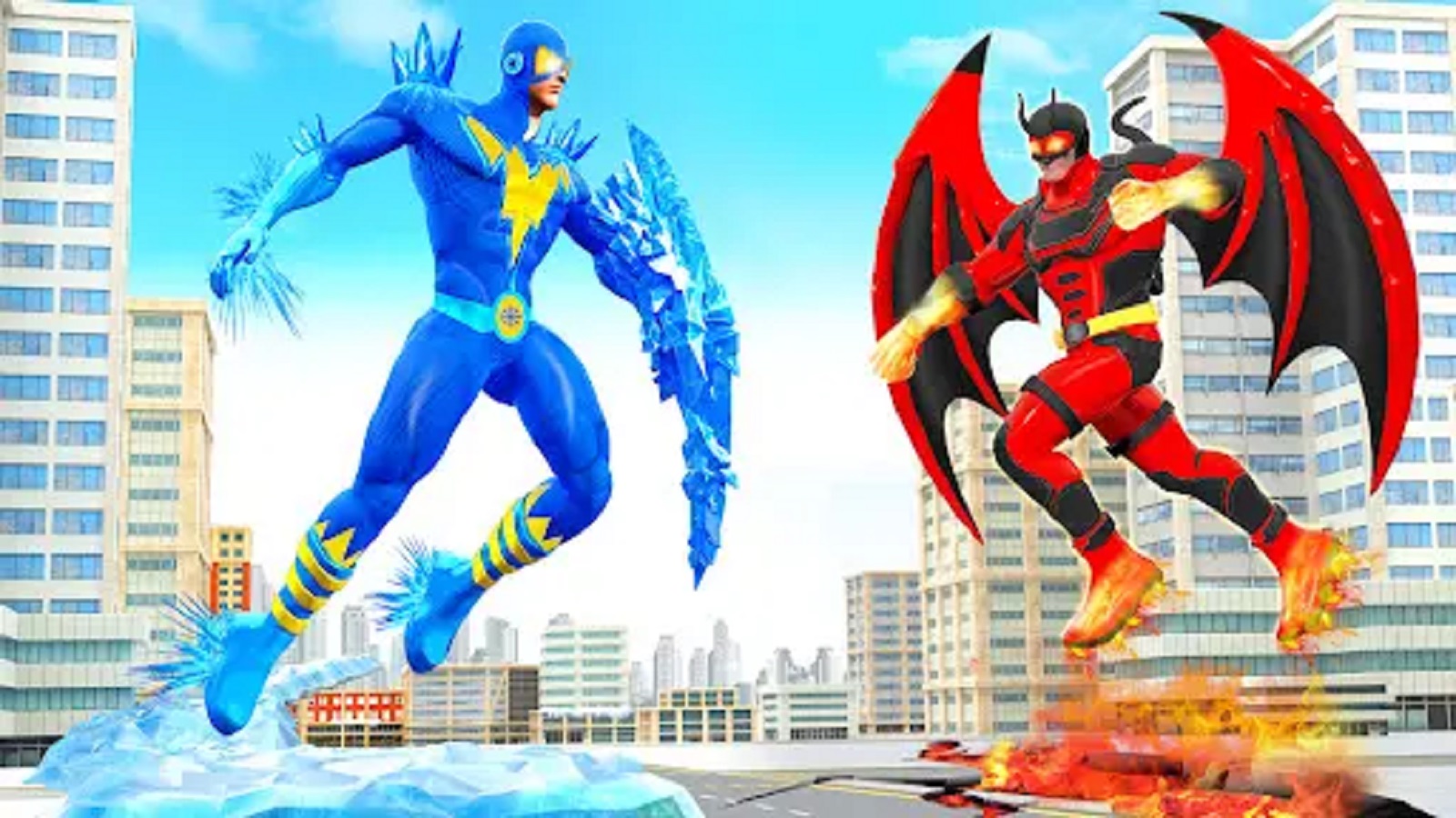 اسکرین شات 6 برنامه Flying Ice hero Robot: Speed Hero Robot Games