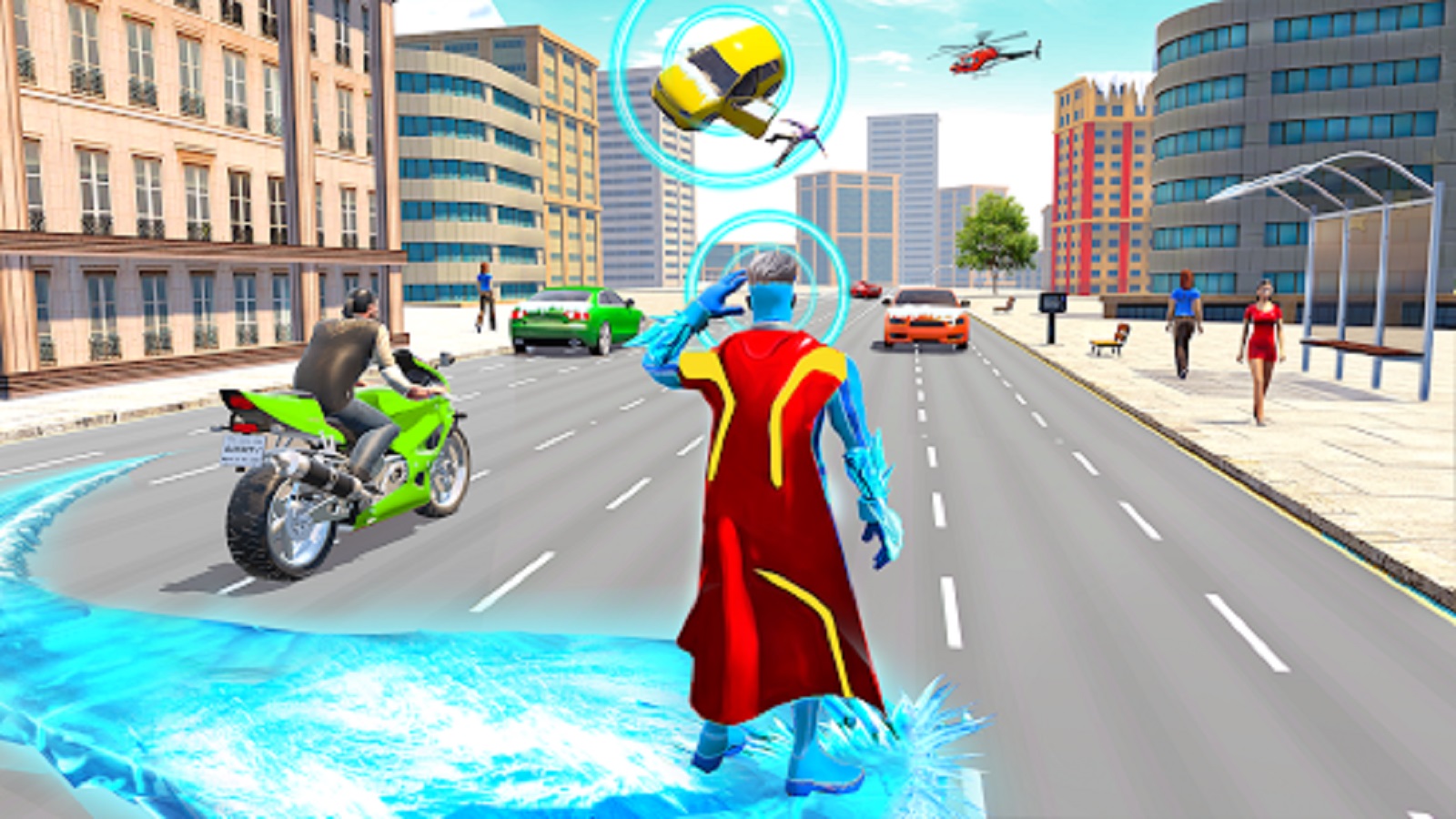 اسکرین شات 4 برنامه Flying Ice hero Robot: Speed Hero Robot Games