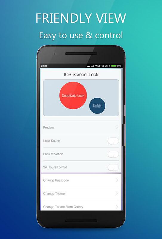 اسکرین شات 2 برنامه Screen Lock - IPhone Style