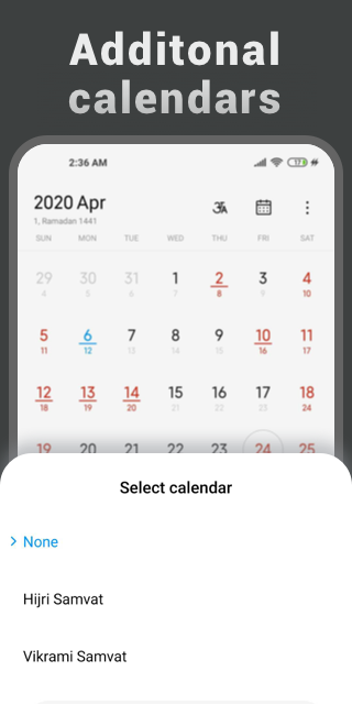 اسکرین شات 1 برنامه Mi Calendar