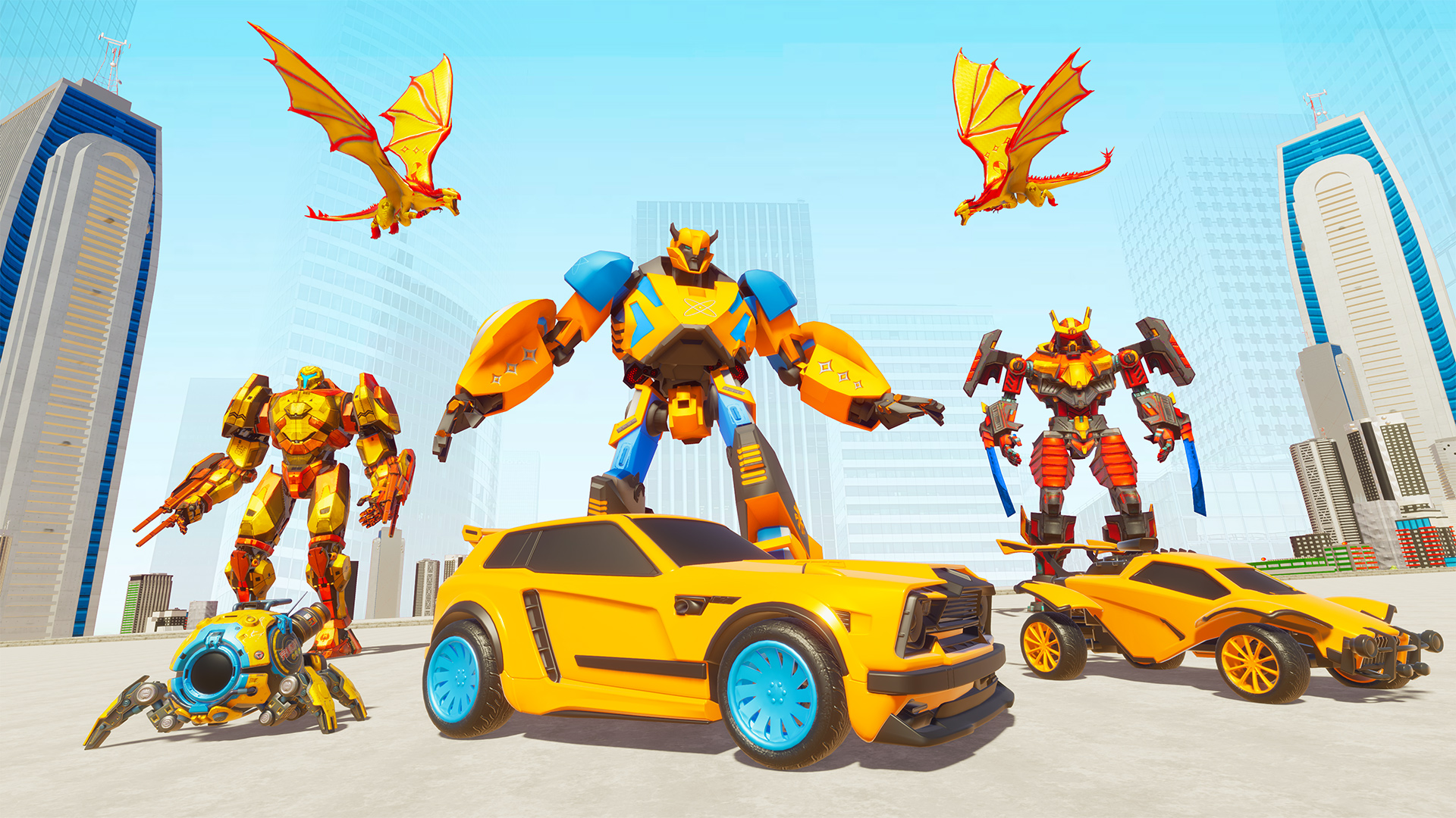 اسکرین شات 8 برنامه Flying Dino Robot Car Games