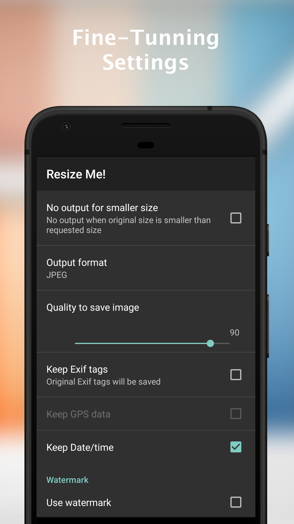 اسکرین شات 2 برنامه Resize Me! - Photo resizer