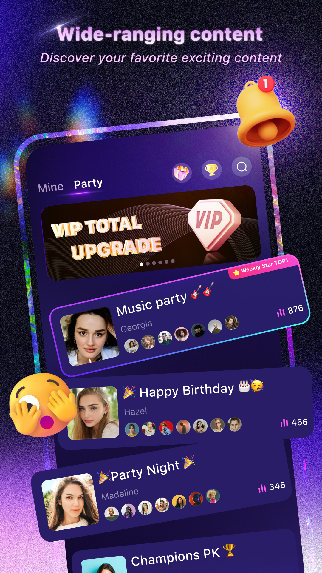 اسکرین شات 1 برنامه Xena - Group Voice Party