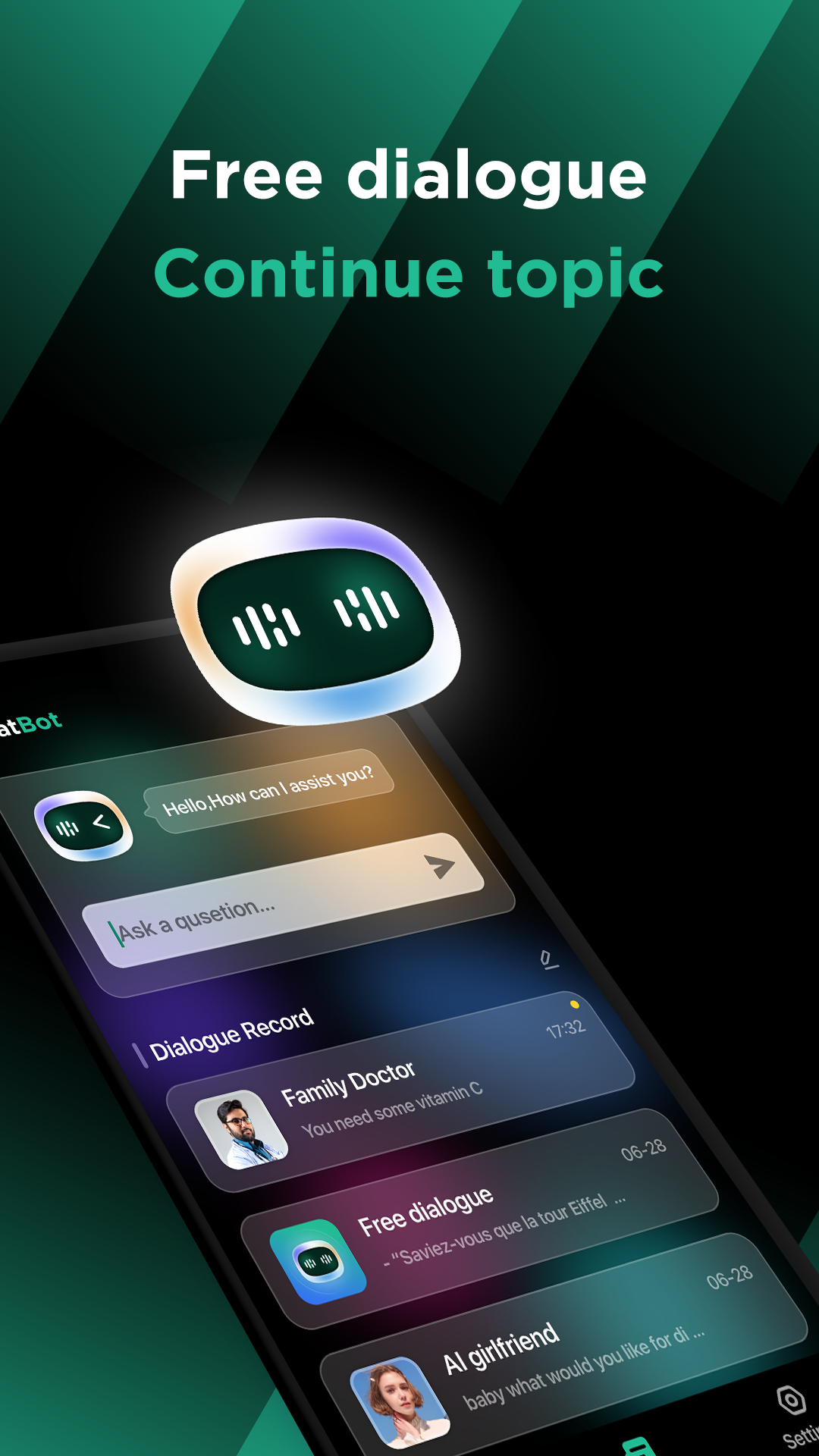 اسکرین شات 2 برنامه ChatBot - AI Chat