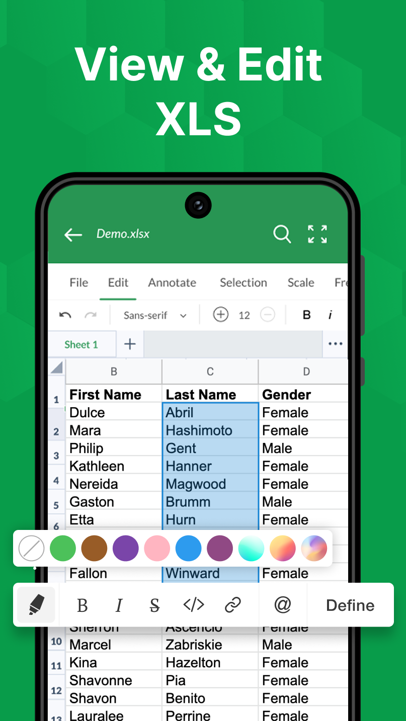 اسکرین شات 1 برنامه XLSX Viewer: XLS Reader