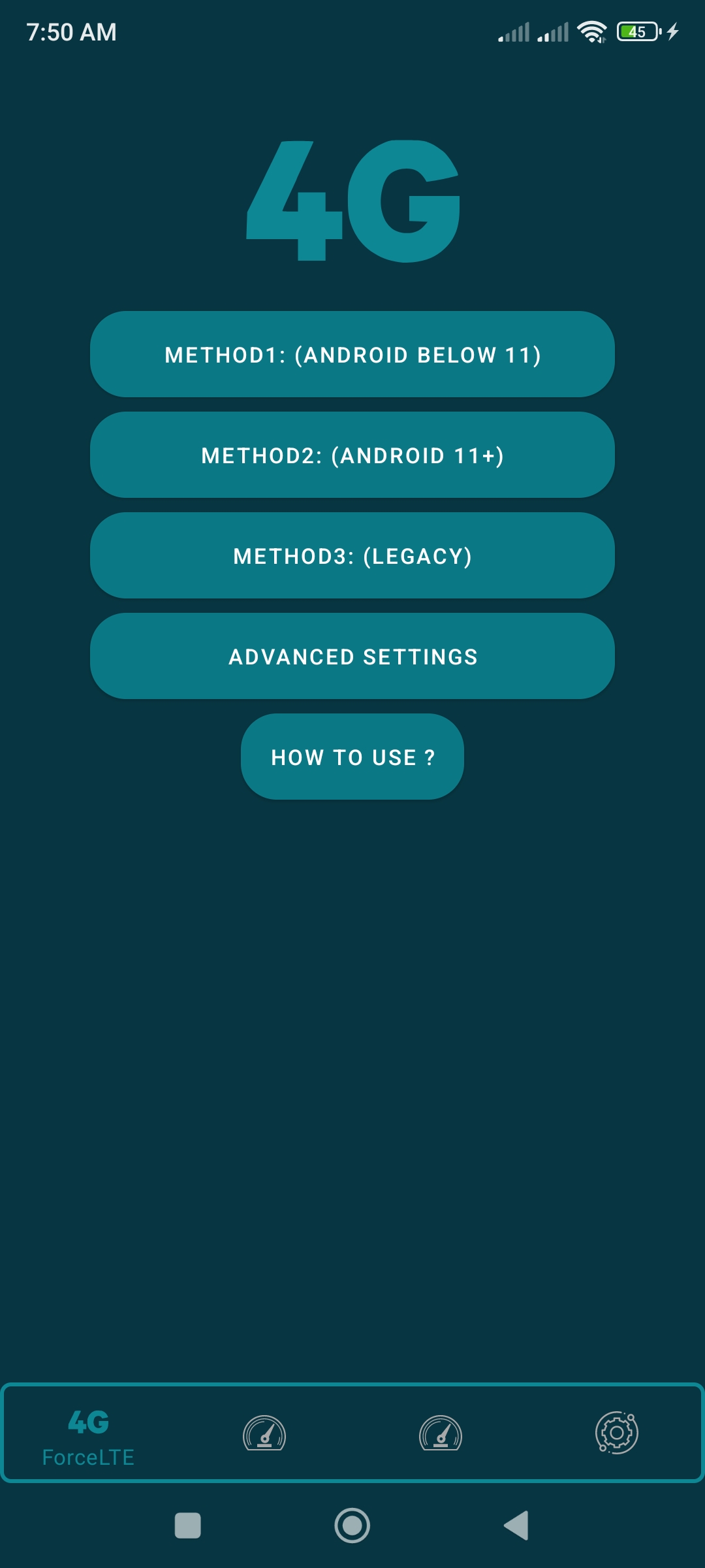 اسکرین شات 1 برنامه Force LTE Only (4G/5G)