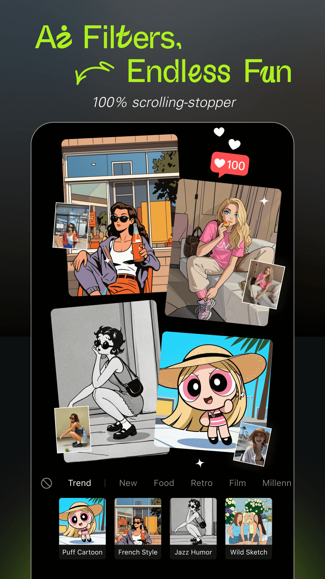 اسکرین شات 2 برنامه Hypic - Photo Editor & AI Art