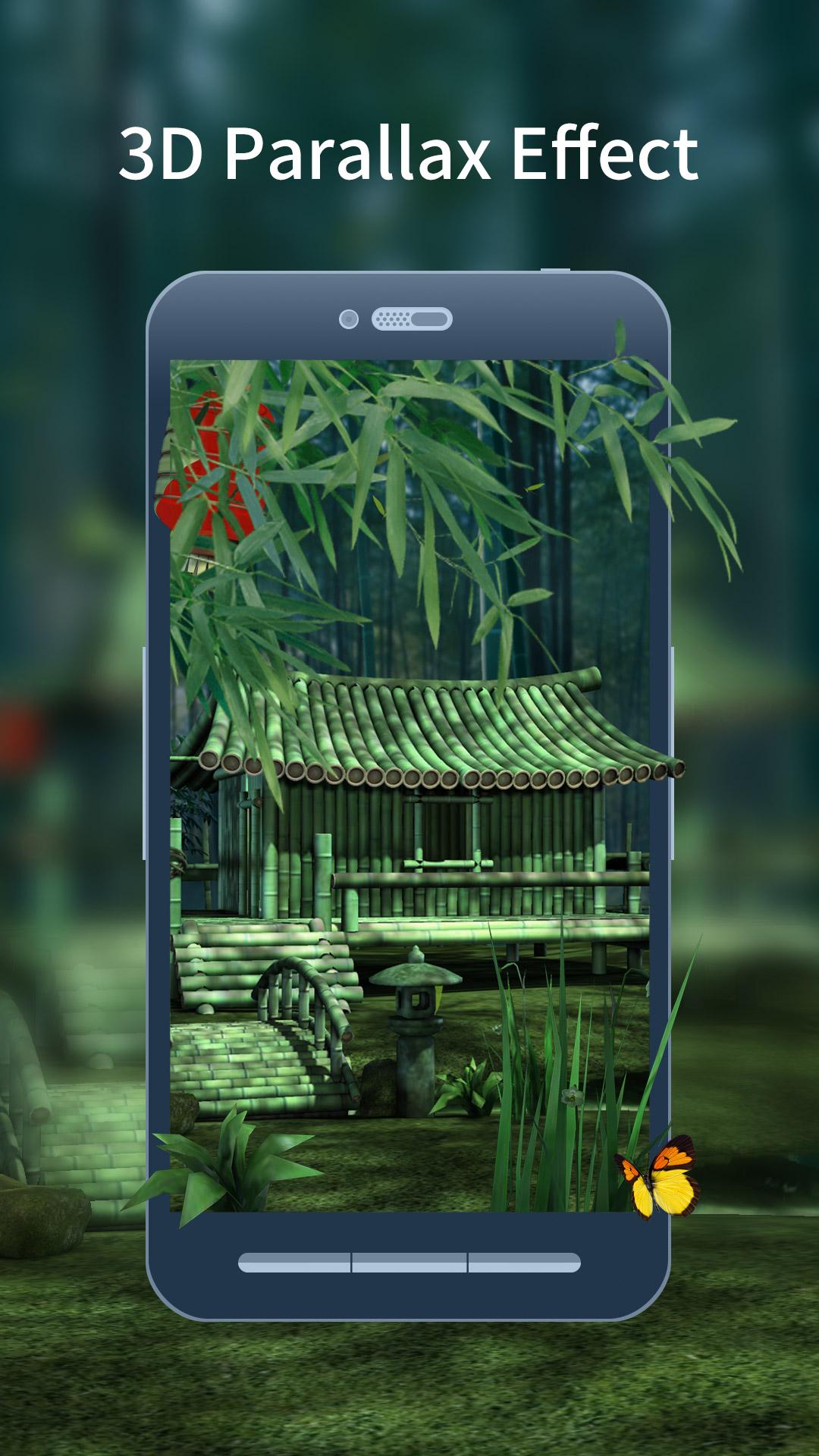 اسکرین شات 1 برنامه 3D Bamboo House Live Wallpaper