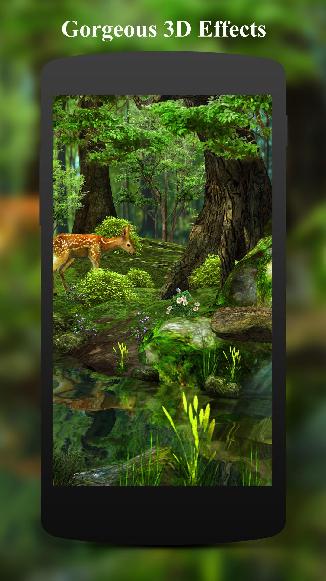 اسکرین شات 1 برنامه 3D Deer-Nature Live Wallpaper