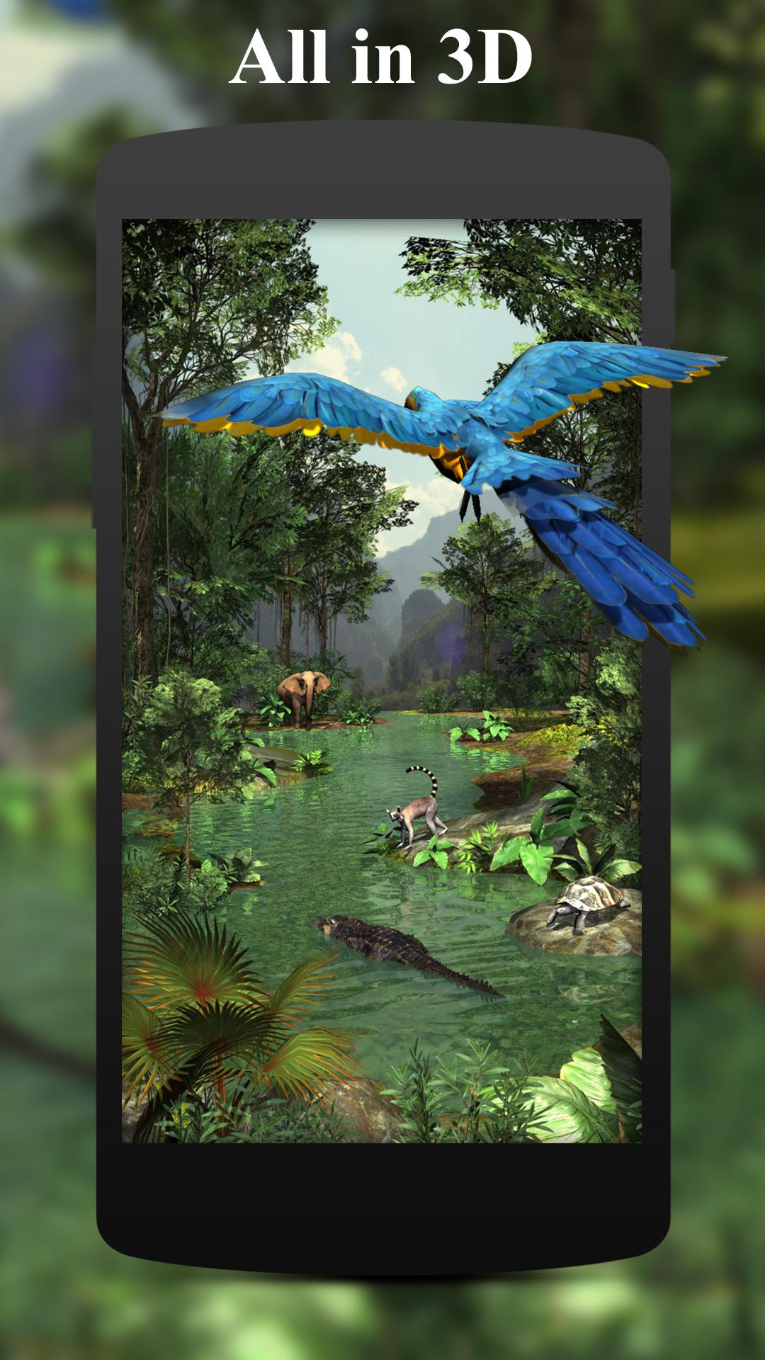 اسکرین شات 1 برنامه 3D Rainforest Live Wallpaper