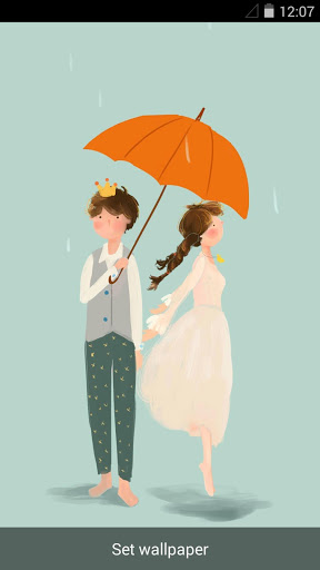 اسکرین شات 1 برنامه Rainy Romance Live Wallpaper
