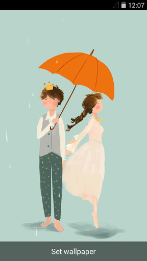 اسکرین شات 2 برنامه Rainy Romance Live Wallpaper