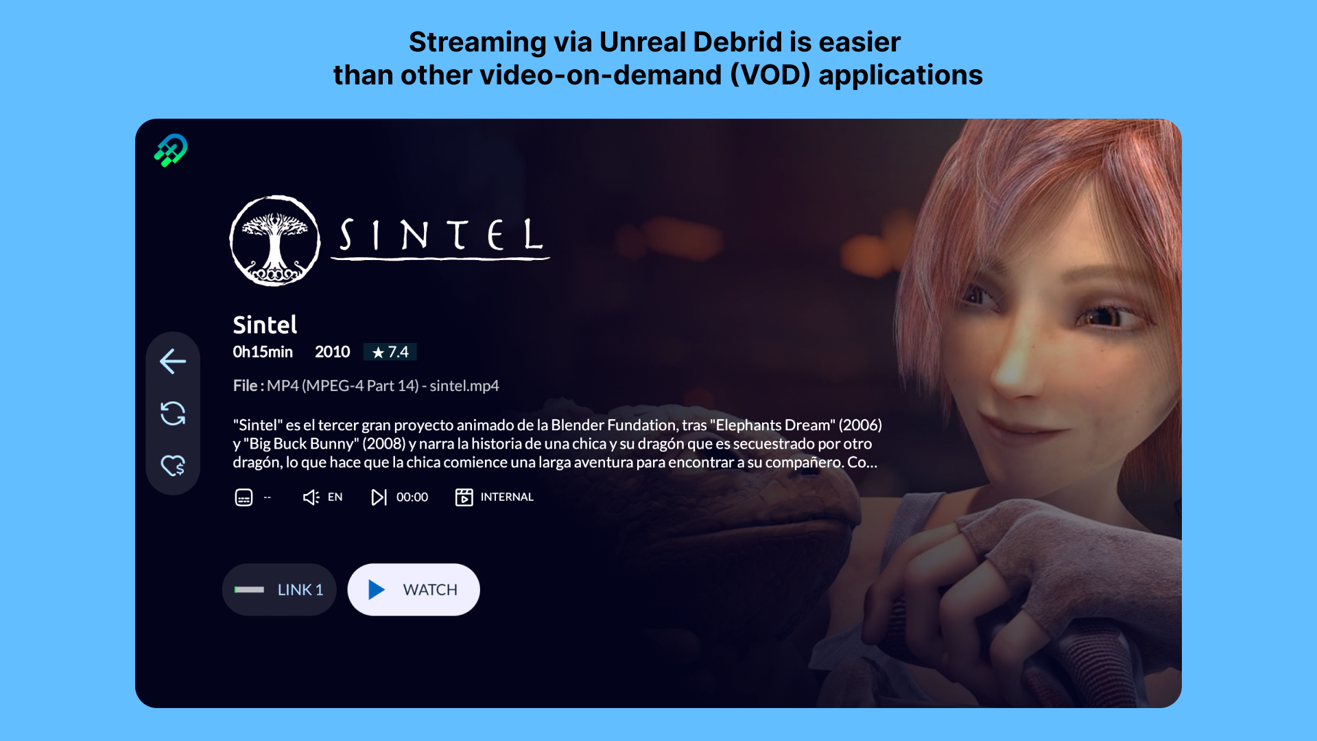 اسکرین شات 4 برنامه Unreal Debrid: Stream torrents