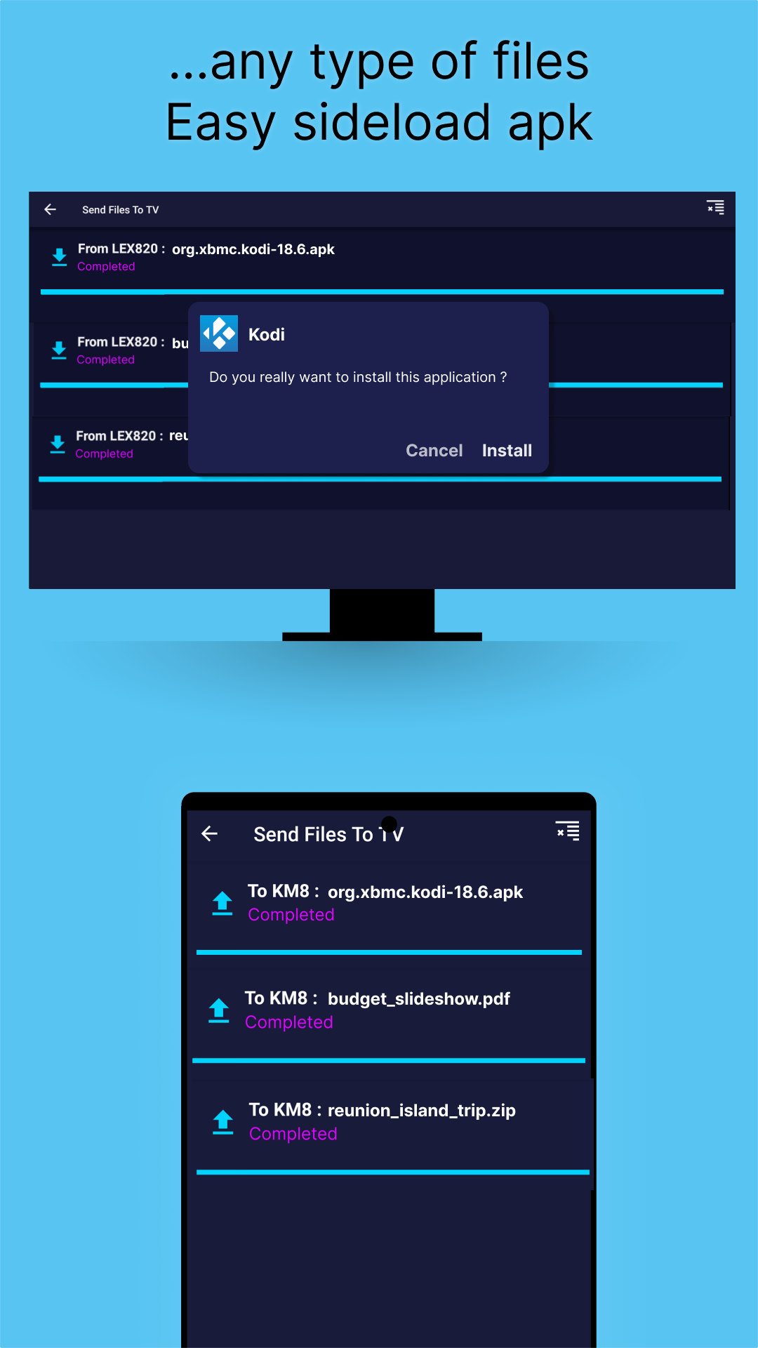 اسکرین شات 6 برنامه Send files to TV