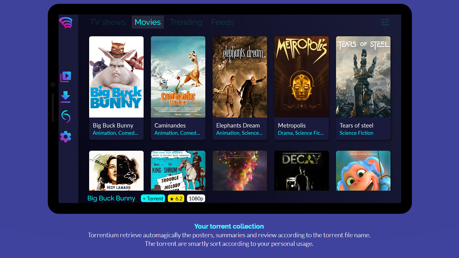اسکرین شات 1 برنامه Torrentium TV - Stream torrent
