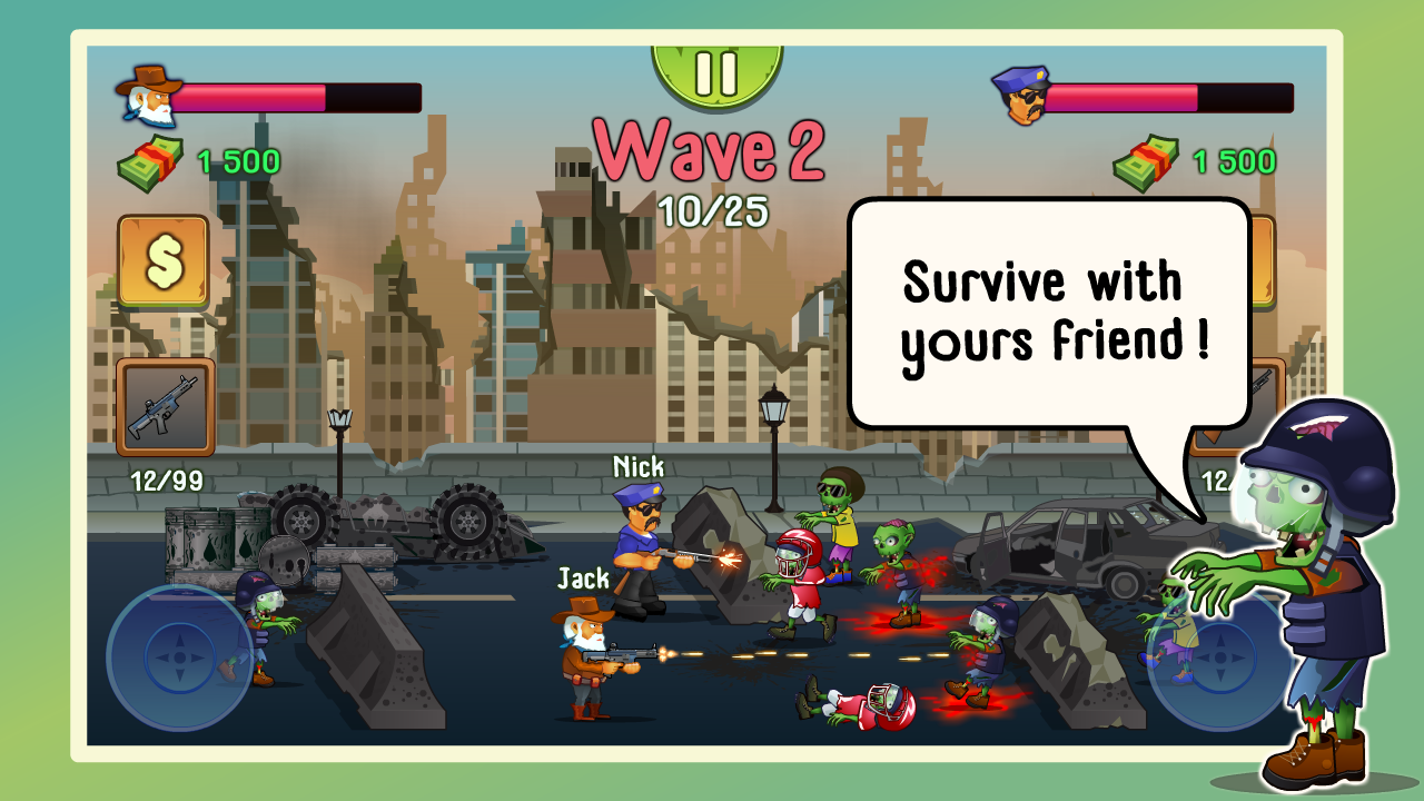 اسکرین شات 1 بازی Two guys & Zombies: Hotseat