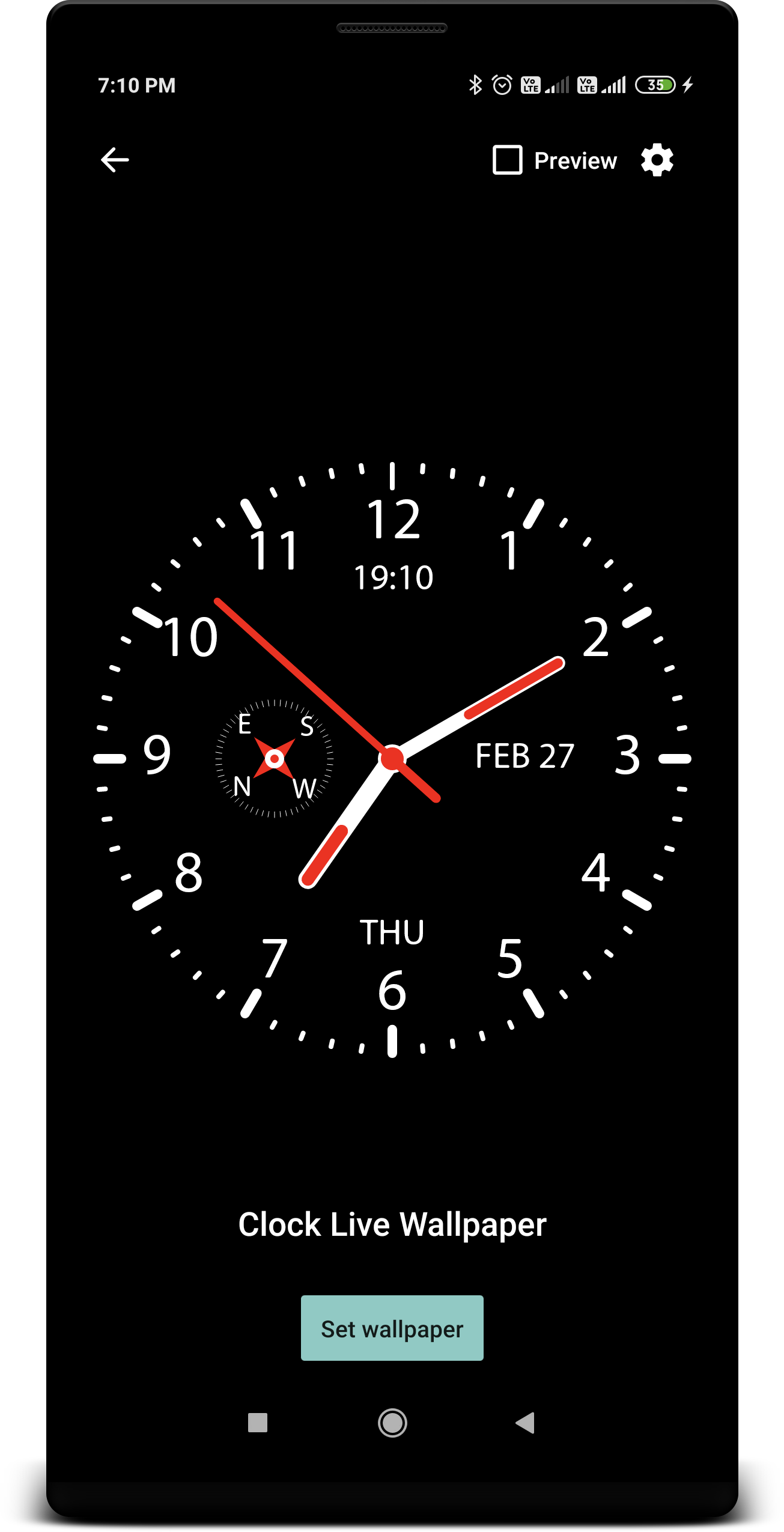 اسکرین شات 1 برنامه Clock Live Wallpaper
