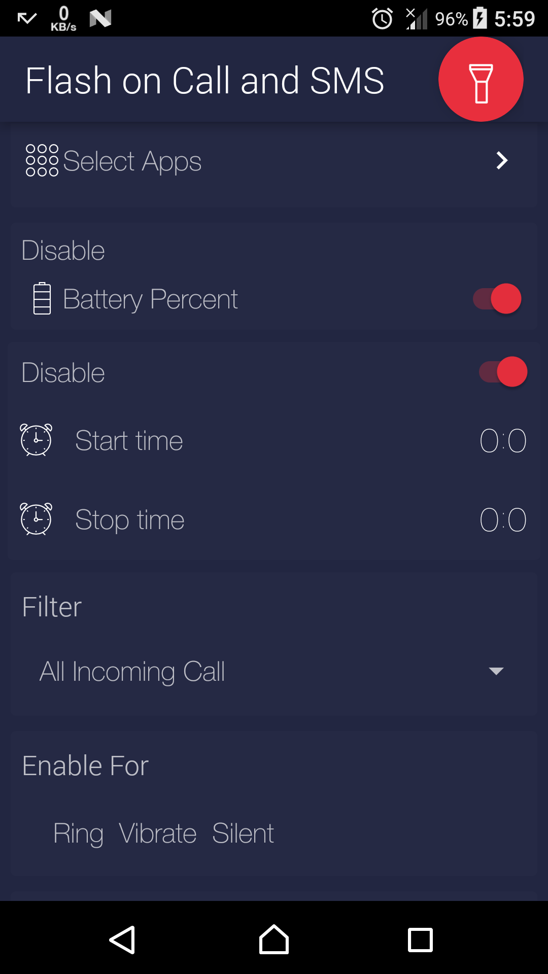 اسکرین شات 4 برنامه Flash on Call and SMS