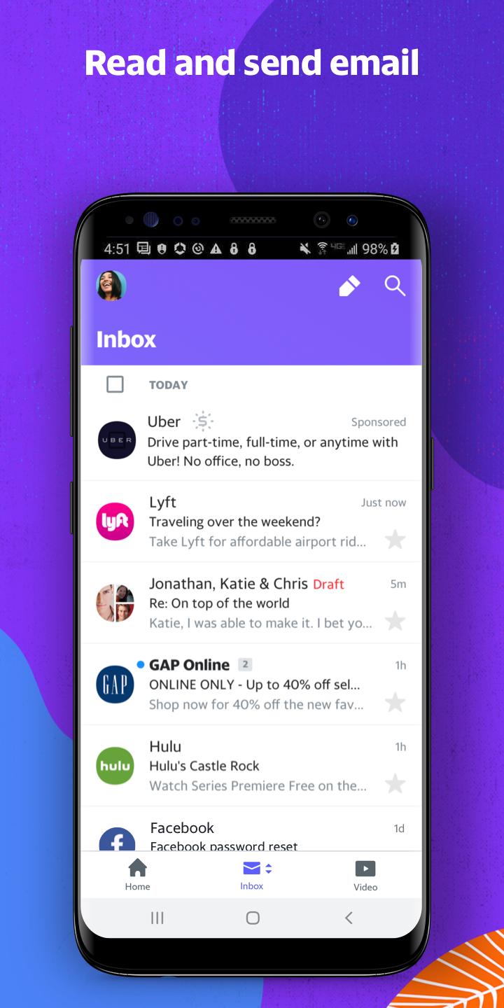 اسکرین شات 2 برنامه Yahoo - News, Mail, Sports