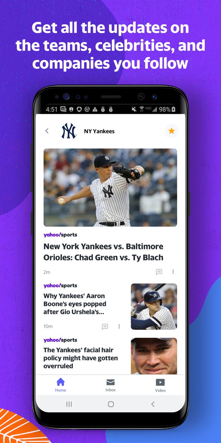 اسکرین شات 3 برنامه Yahoo - News, Mail, Sports
