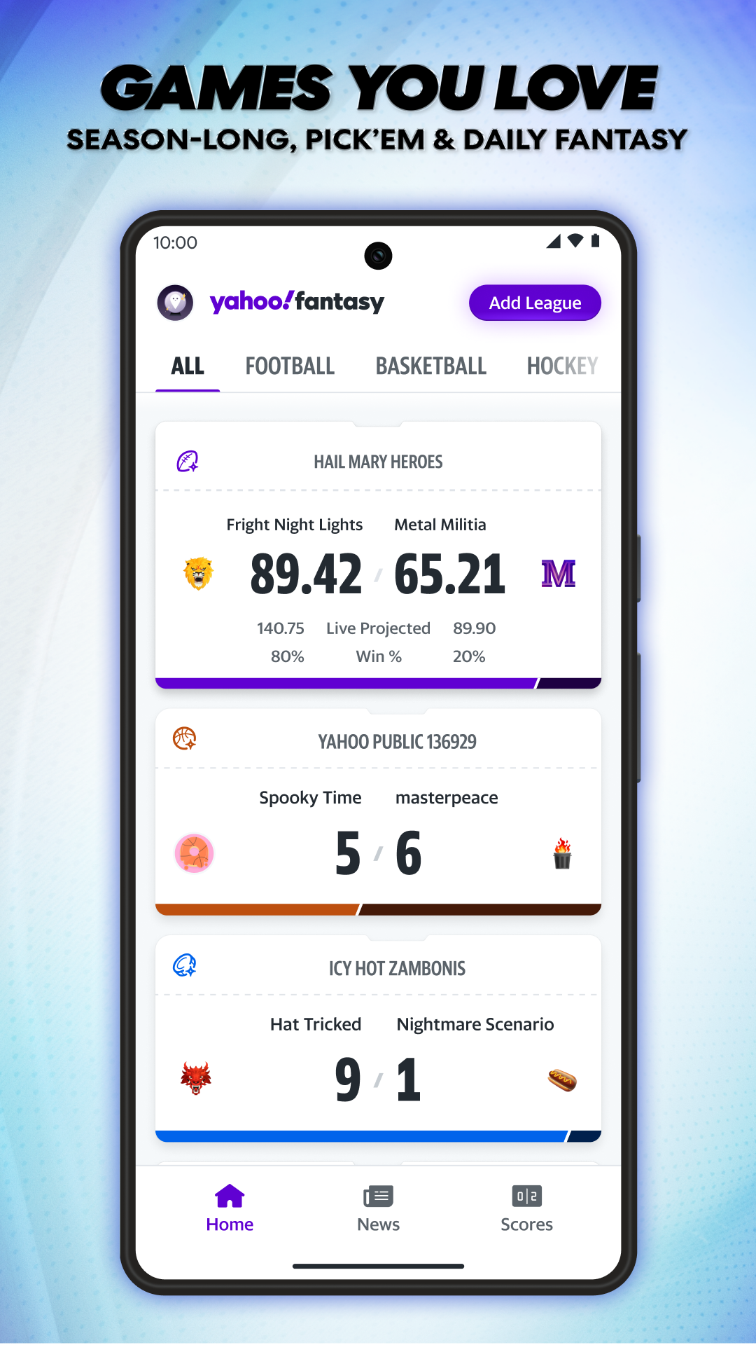 اسکرین شات 1 برنامه Yahoo Fantasy Football, Sports