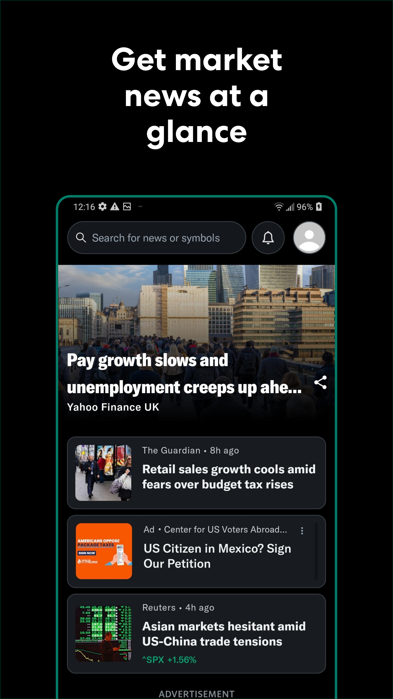 اسکرین شات 4 برنامه Yahoo Finance - Stock Market