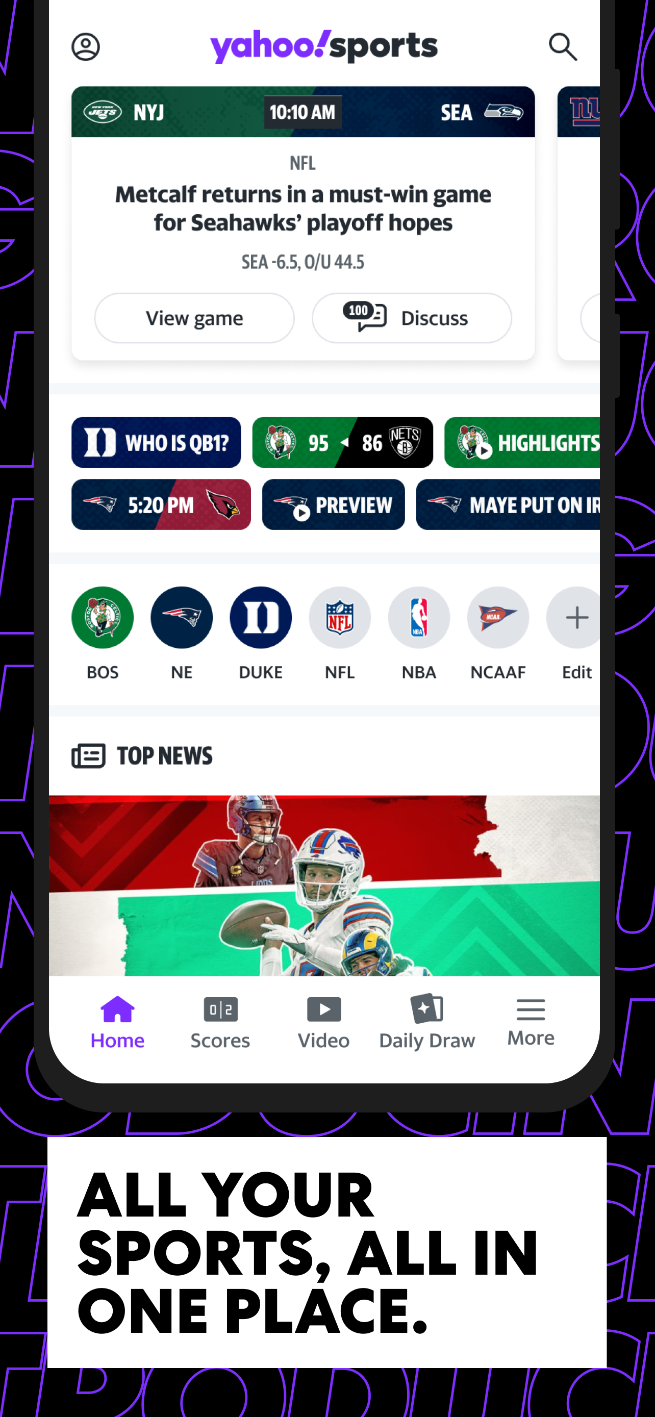 اسکرین شات 1 برنامه Yahoo Sports: Scores and News