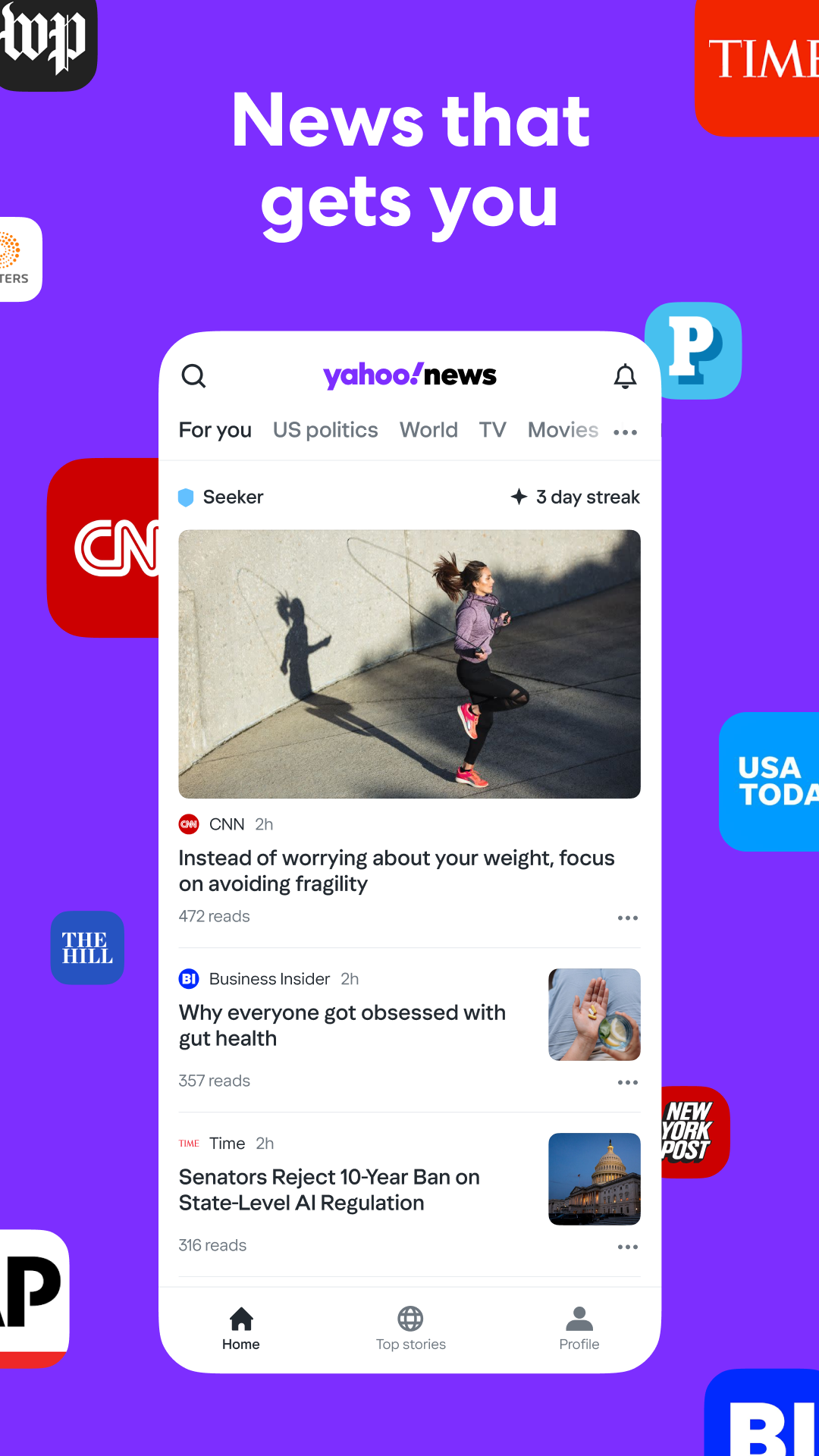 اسکرین شات 1 برنامه Yahoo News: Daily News For You