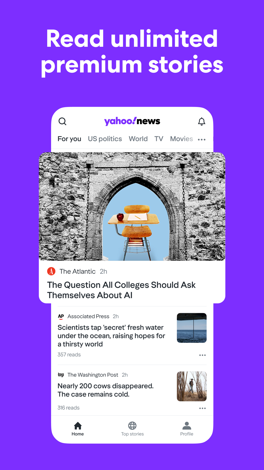 اسکرین شات 2 برنامه Yahoo News: Daily News For You