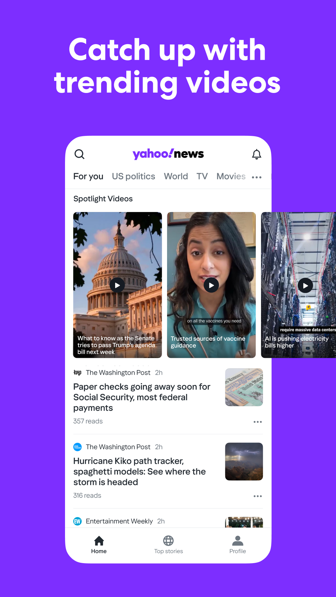 اسکرین شات 3 برنامه Yahoo News: Daily News For You