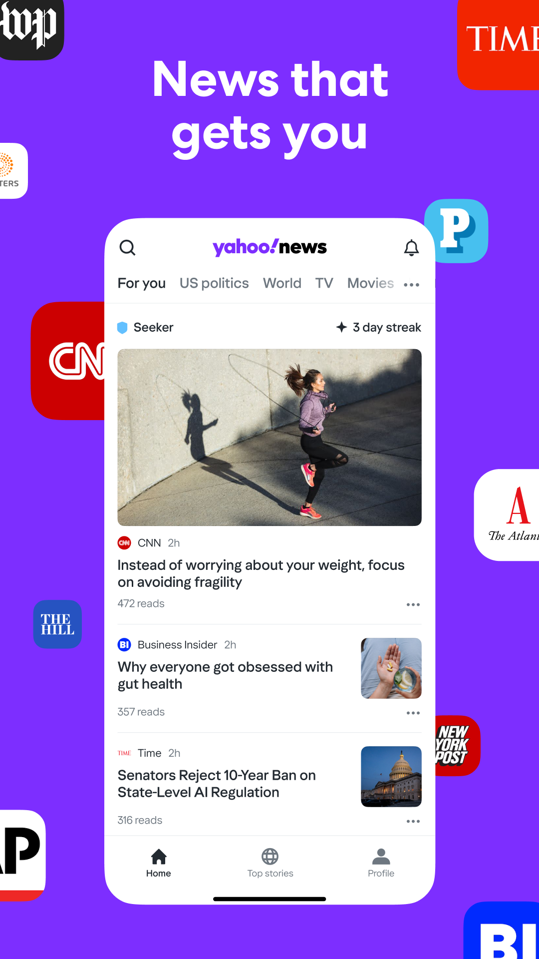 اسکرین شات 1 برنامه Yahoo News: Daily News For You