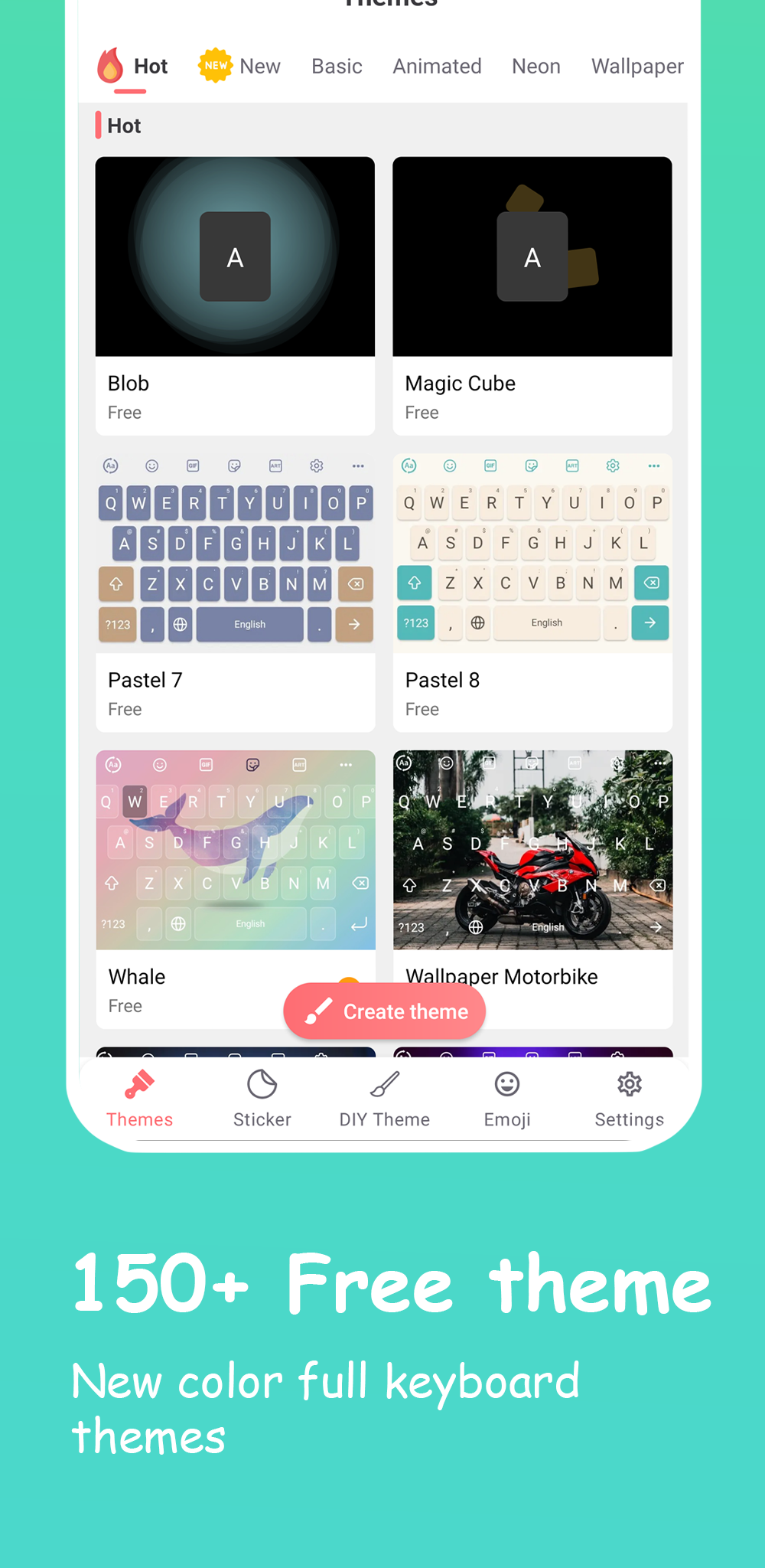 اسکرین شات 1 برنامه Emoji Keyboard: Fonts, Emojis