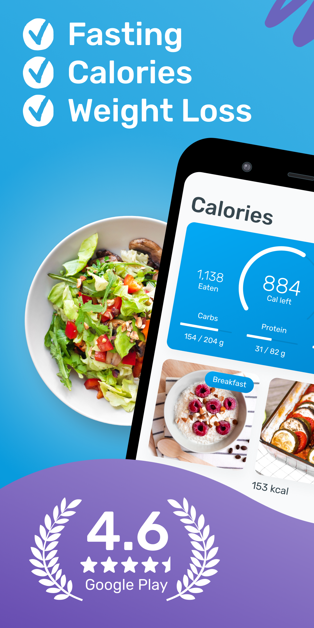 اسکرین شات 1 برنامه YAZIO: AI Calorie Tracker
