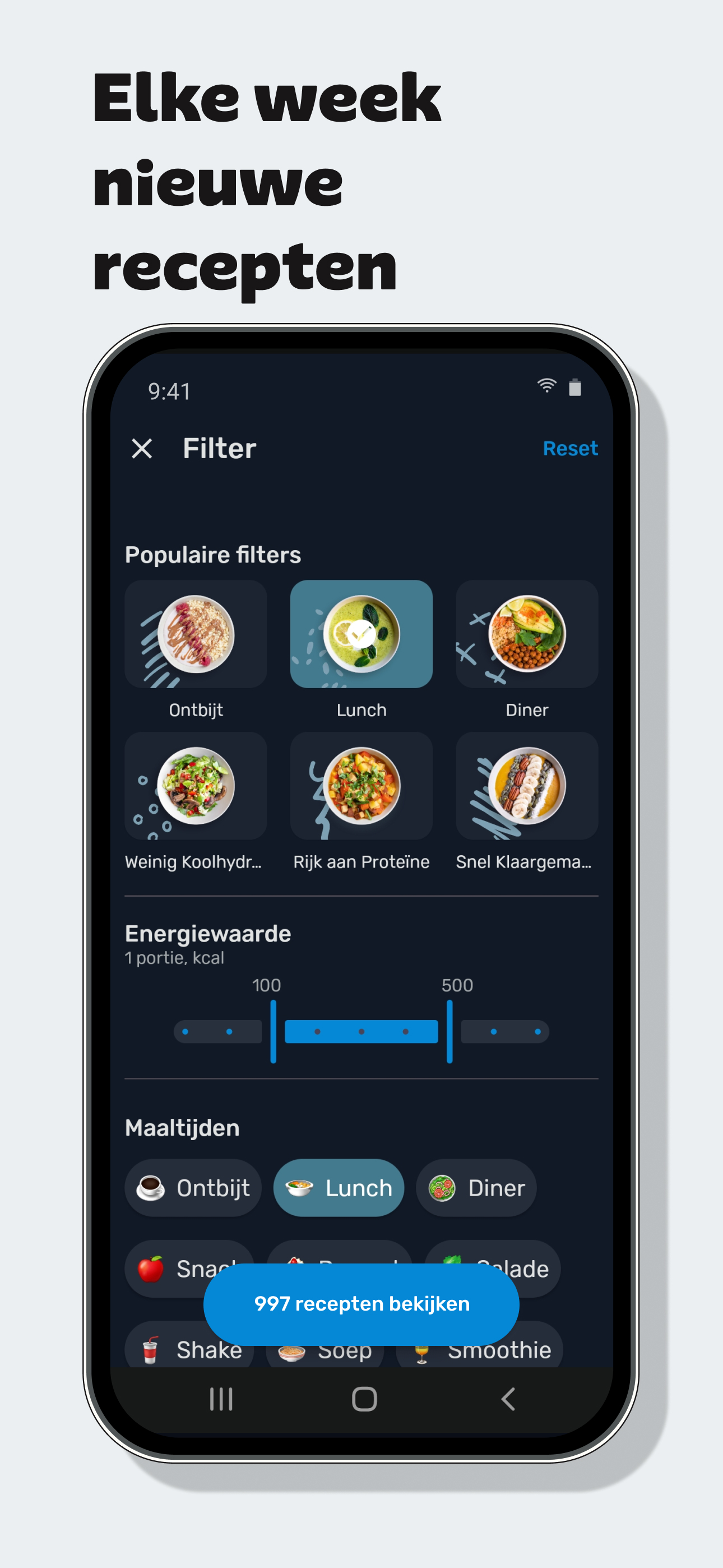 اسکرین شات 6 برنامه Yazio: calorieënteller