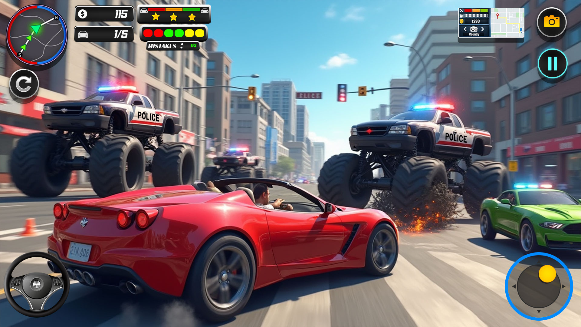 اسکرین شات 2 برنامه Police Monster Truck Car Games