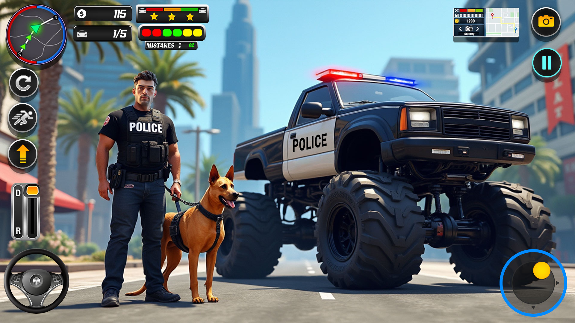 اسکرین شات 1 برنامه Police Monster Truck Car Games