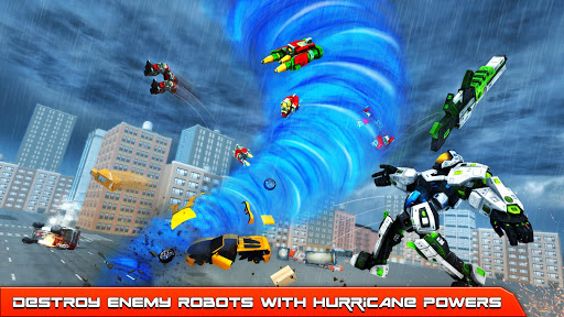 اسکرین شات 2 برنامه Hurricane Tornado Robot Transforming - Robot Game