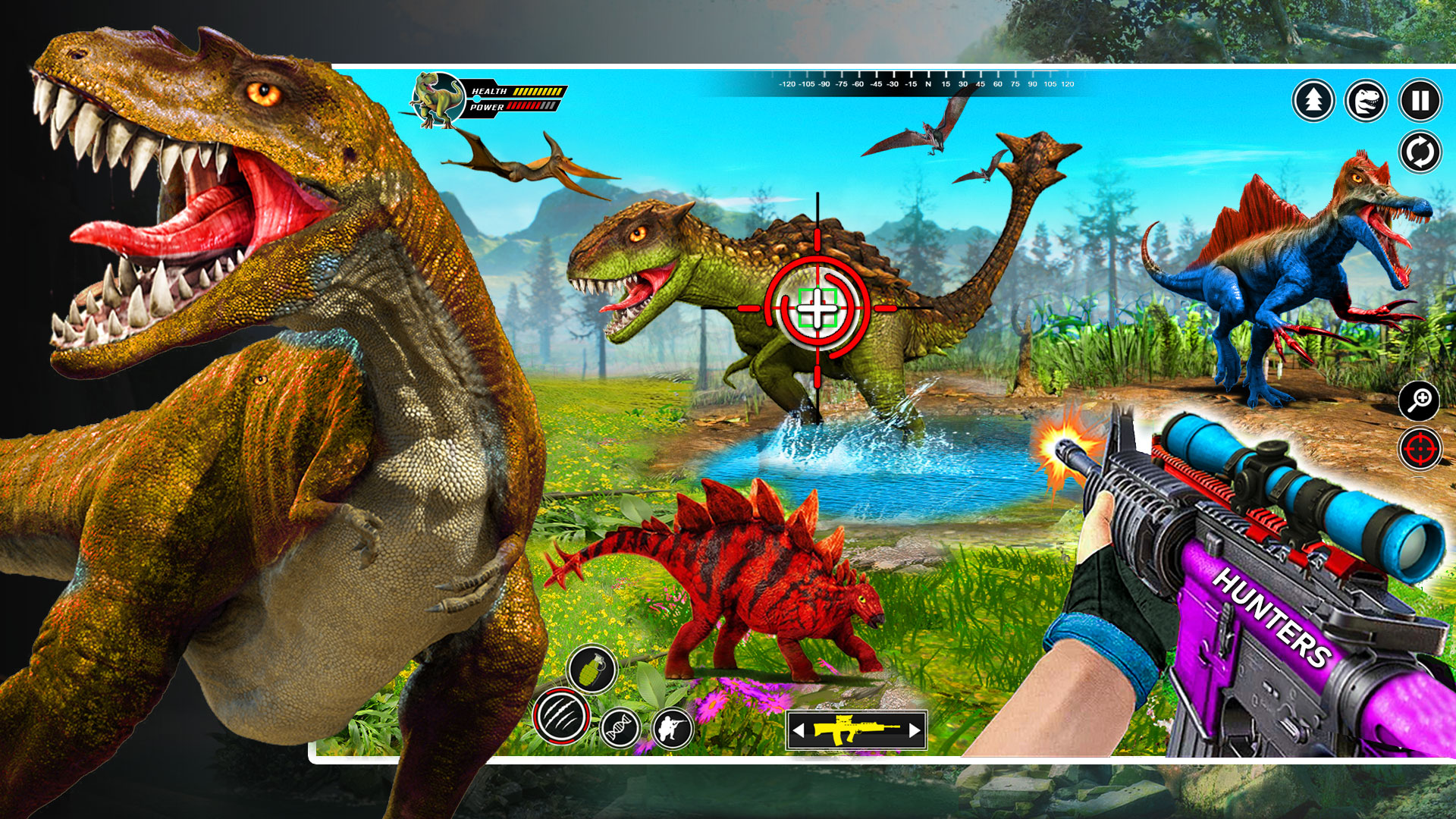 اسکرین شات 3 برنامه Wild Dino Hunting: Hunter Game